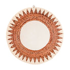 Round Boho Mirror 60 cm | Handmade Woven Wall Mirror AWAN | Wall Decoration with Pattern made of Cotton Cords by Soeji