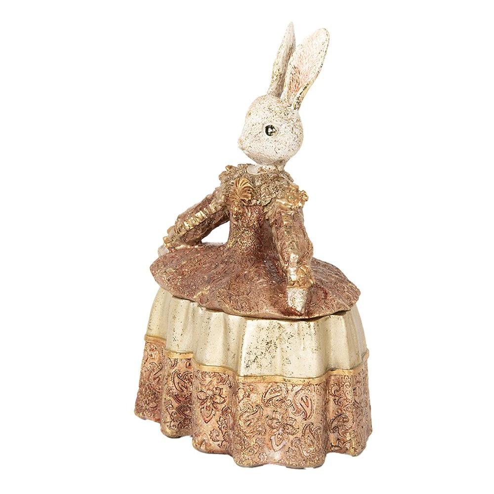 Jewelry box Beige Gold-colored, Plastic 18x12x25 cm by Clayre & Eef.