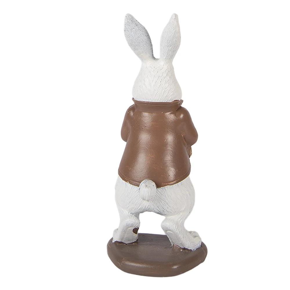 Decoration Statue Rabbit 7x7x16 cm White Plastic by Clayre & Eef.