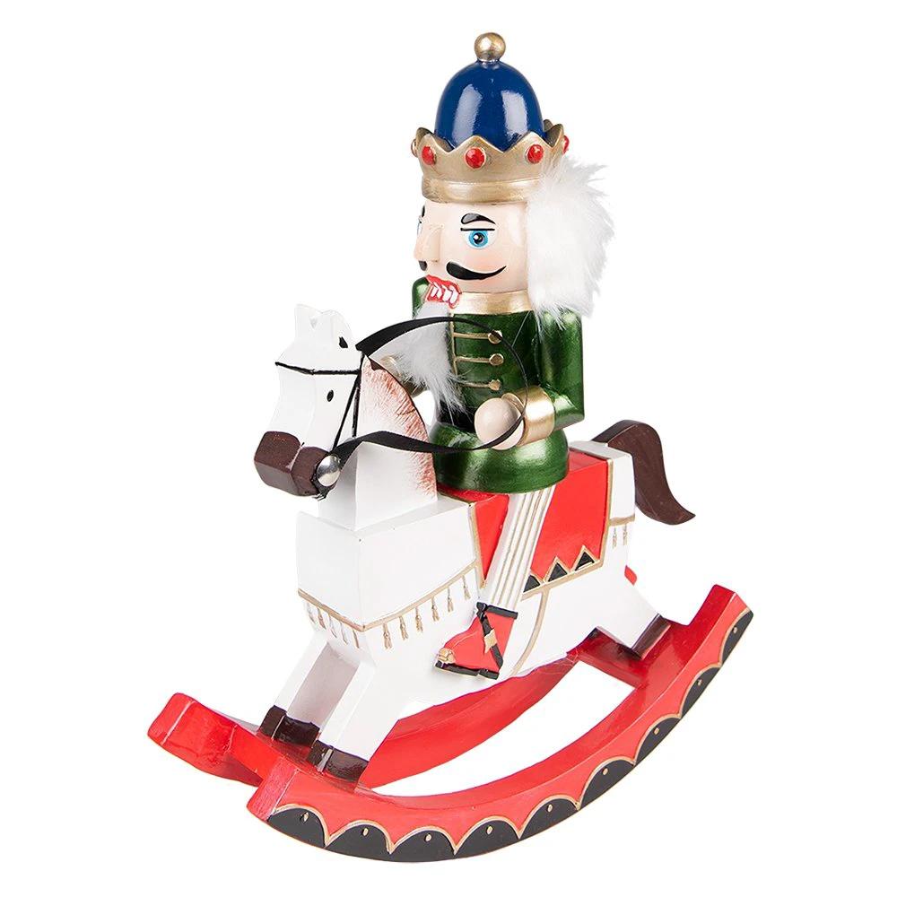 Dekorativer Nussknacker auf Schaukelpferd 24x7x29 cm von Clayre & Eef.