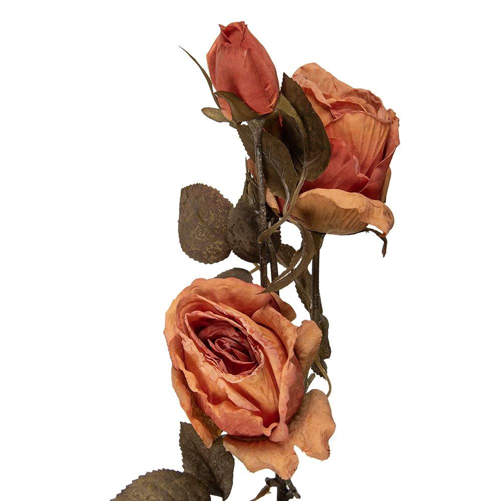 Artificial flower Rose 70 cm Orange Plastic by Clayre & Eef.