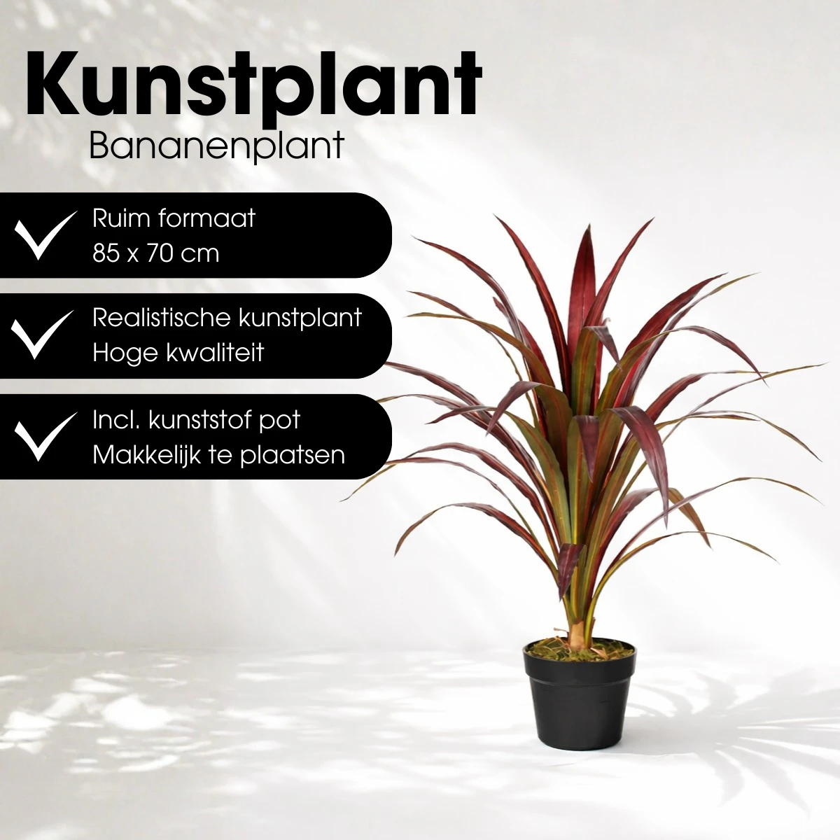 Artificial Plant Banana Tree Red by Mica Decorations