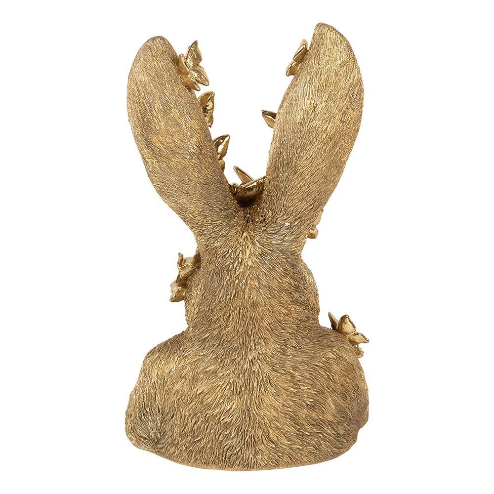 Dekorationsbild Hase 21x20x34 cm goldfarbenes Kunststoff von Clayre & Eef.