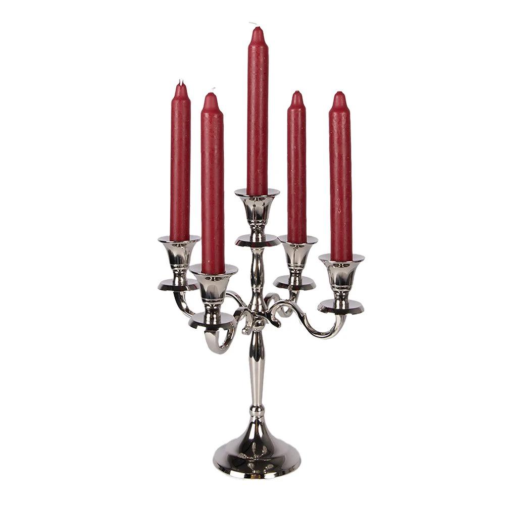 Candlestick 22x22x28 cm Silver-colored Aluminum by Clayre & Eef.