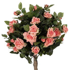 Künstliche Pflanze Rose 120 cm Rosa Kunststoff von Clayre & Eef.