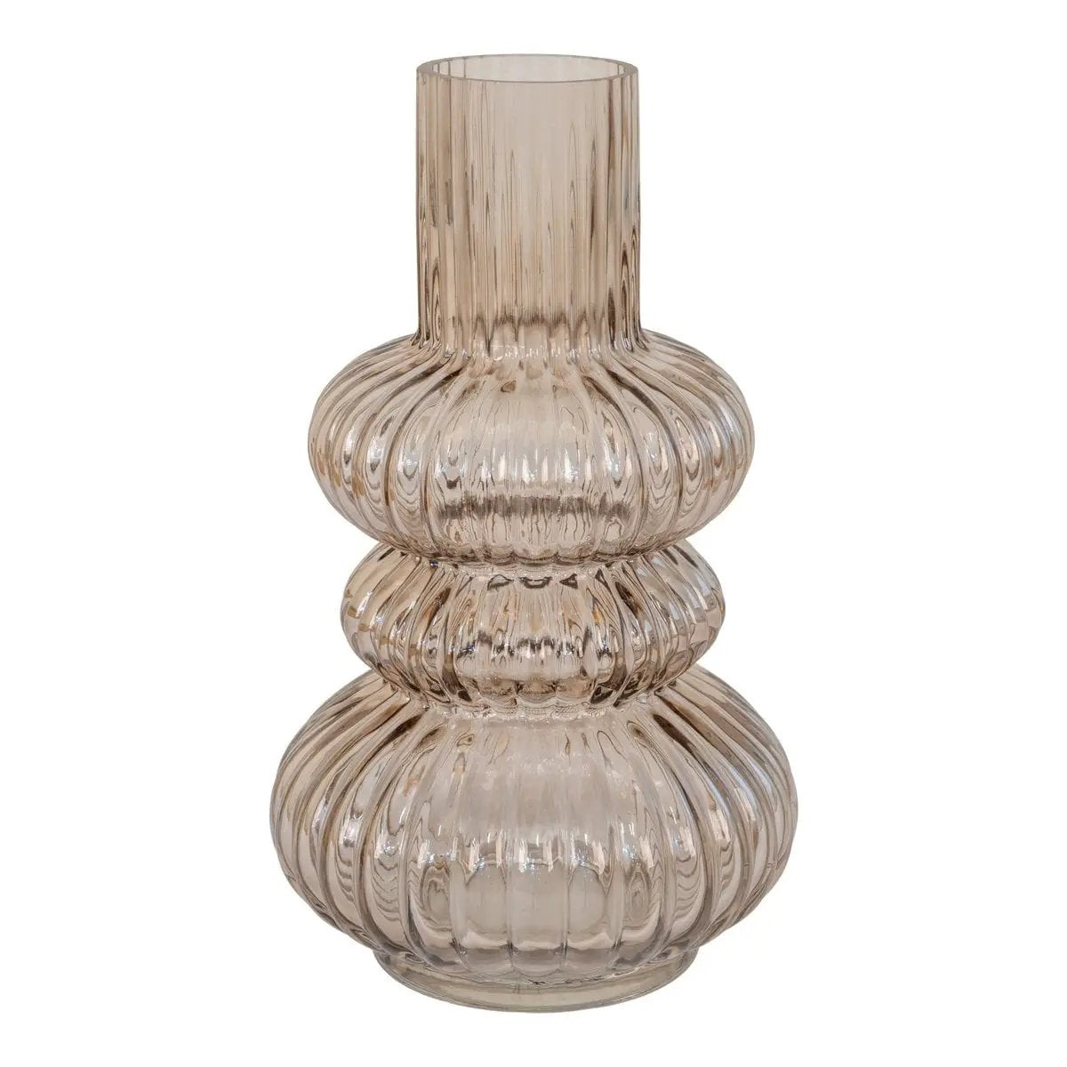 Vase - Smoked, Mouth Blown Glass, Ø15x25 cm by EMIRELLE
