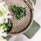 Hummingbird Home | Decorative bowl - Black woven tray Ø30cm by Kolibri Company