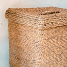 Large Laundry Basket with Lid – Decorative Woven Brown Basket – Rectangular Laundry Hamper – Boho Basket Handmade from Water Hyacinth SEMERU by Soeji