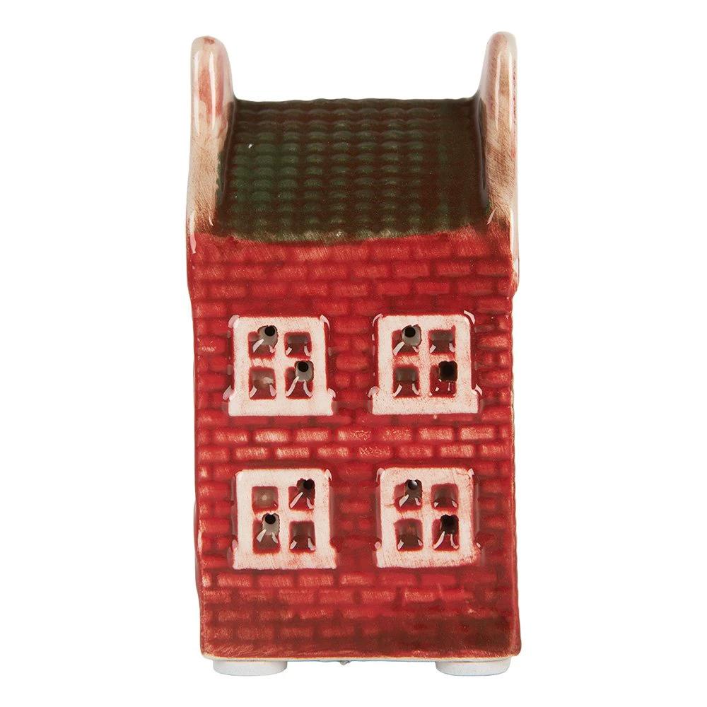 Decoration House with LED House 4x4x8 cm Red Ceramic by Clayre & Eef.