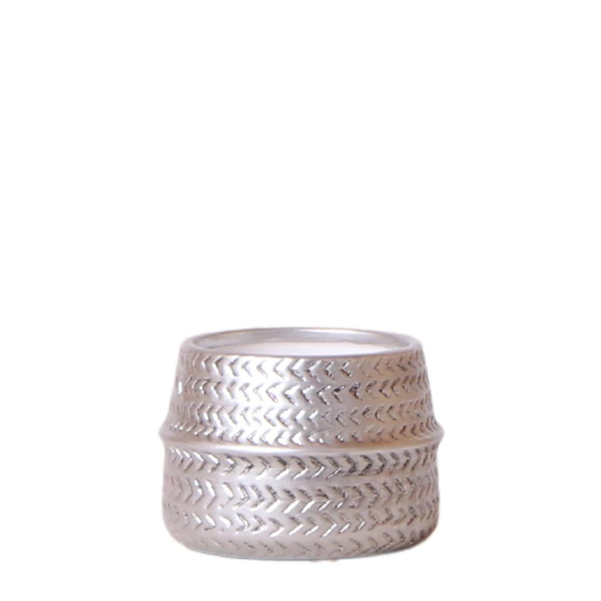 Kolibri Home | Groove Flowerpot - Silver Ceramic Sierpot - Ø6cm by Kolibri Company