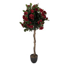 Kunstpflanze Rose 120 cm rot, Kunststoff, von Clayre & Eef.
