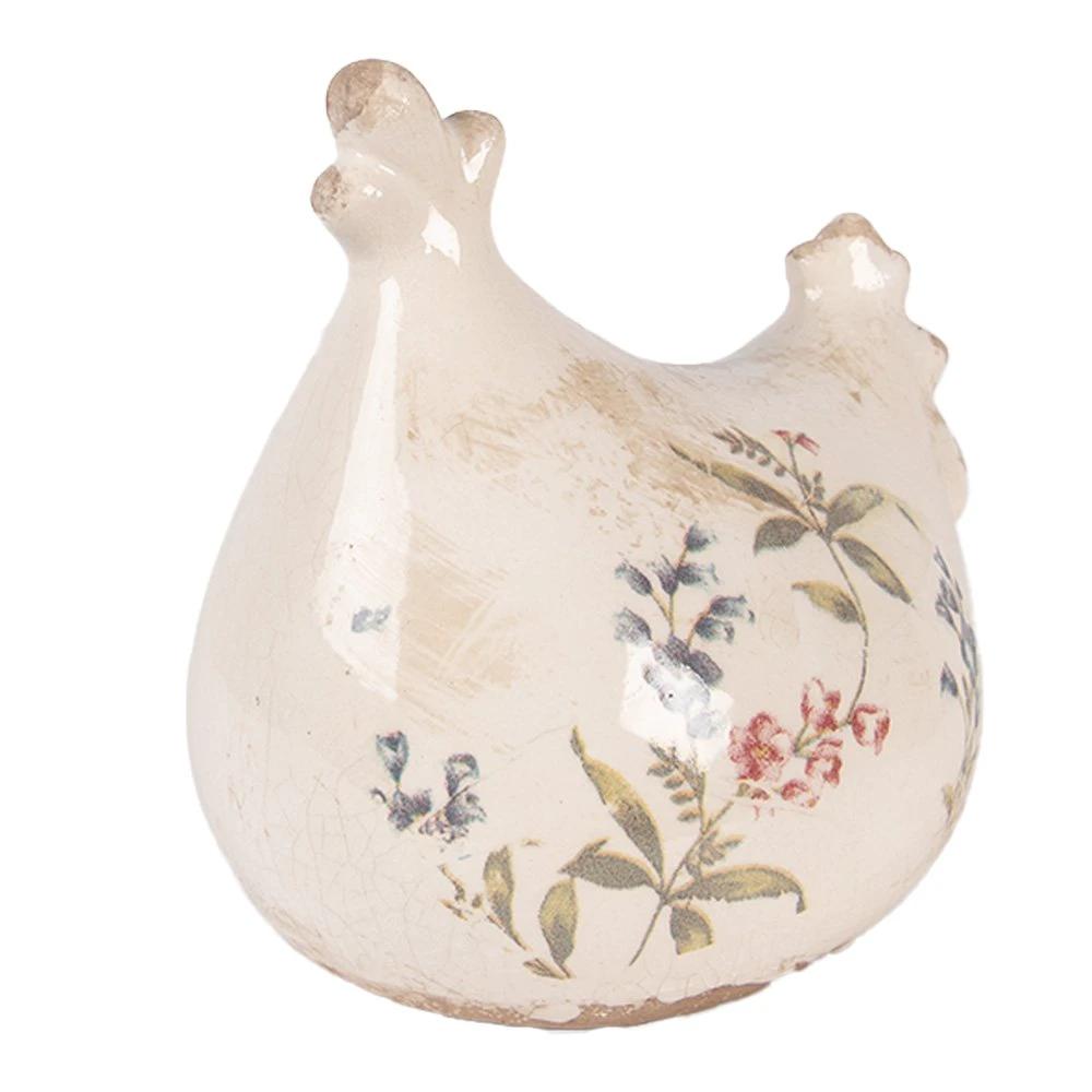 Deko-Statue Huhn 12x11x13 cm beige Keramik von Clayre & Eef.
