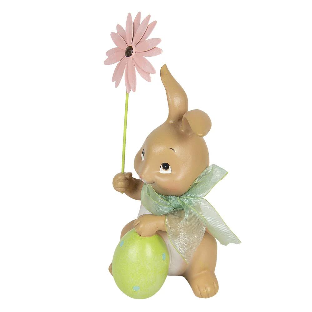 Dekorationshase mit Blume 9x9x17 cm von Clayre & Eef.