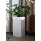 Column/planter - Mont Blanc Shiny White L35 x B35 x H80cm by Vase The World