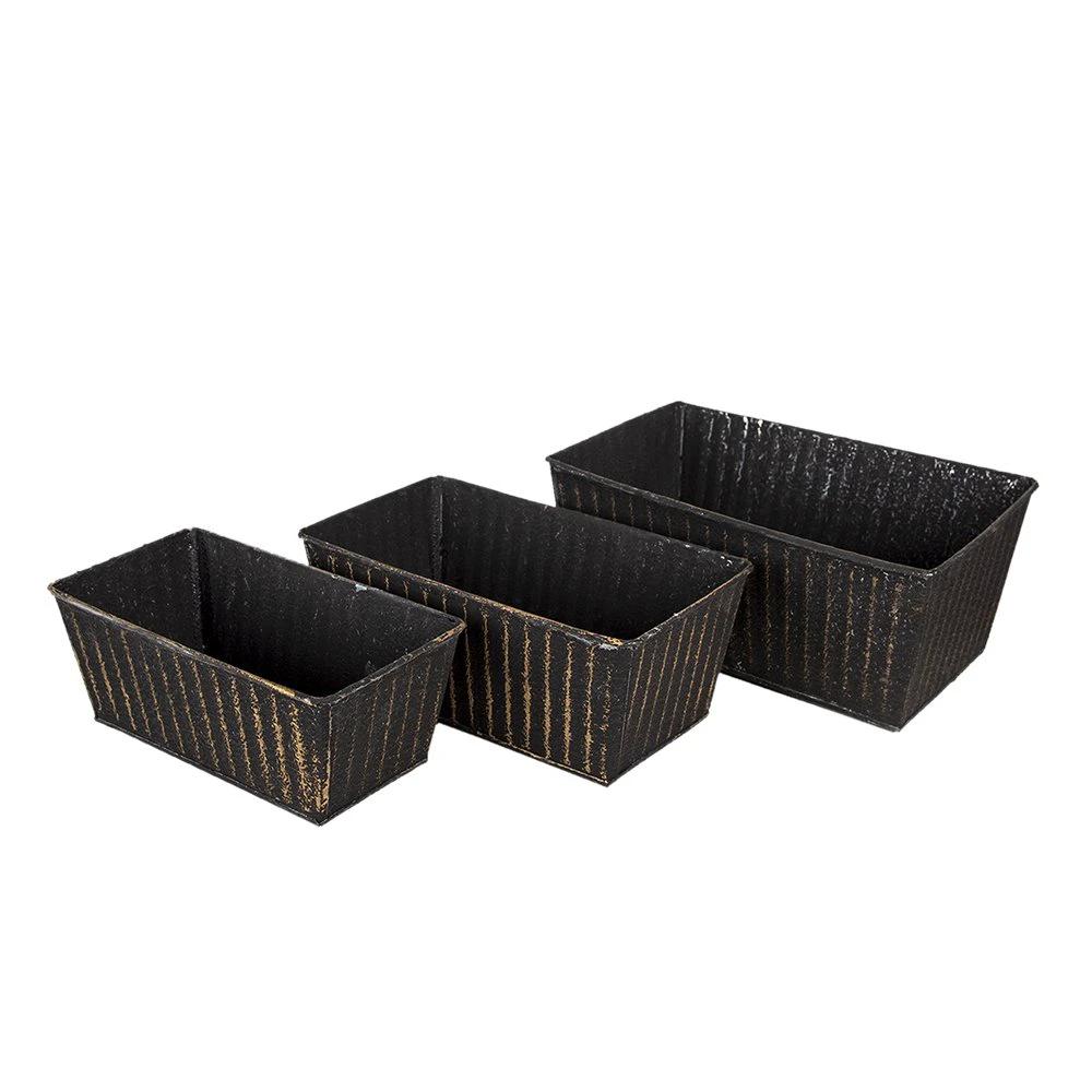 Plant holder (3) 26x17x12 / 23x14x10 / 21x11x9 cm by Clayre & Eef.