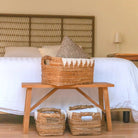Storage Basket with Cotton Decor PISANG Decorative Basket Handwoven from Banana Fibre by Soeji
