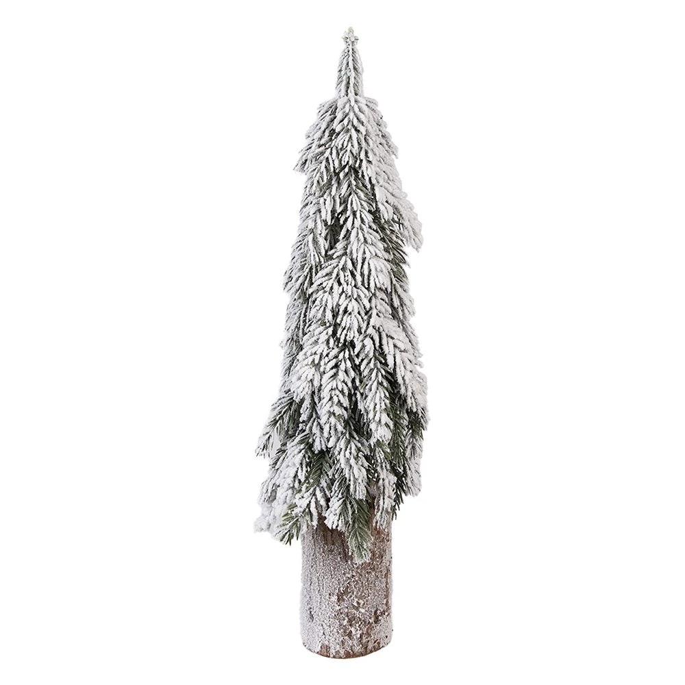 Mini Artificial Christmas Tree Ø 18x57 cm Green Plastic by Clayre & Eef.