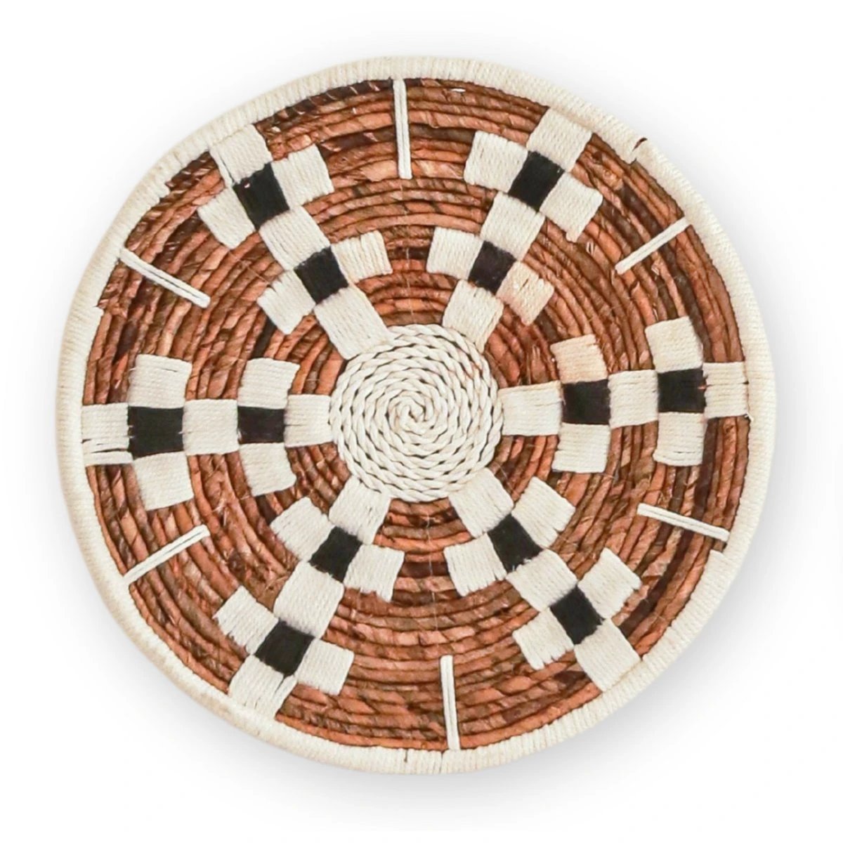Wall Decor Round Boho Wall Basket or Flat Bowl TAMAN made of Banana Fibre (2 sizes) by Soeji