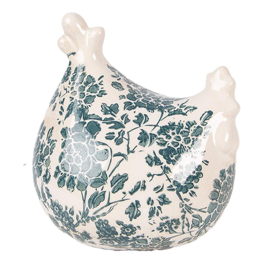 Dekorationsstatue Huhn 12x11x13 cm beige Keramik von Clayre & Eef.