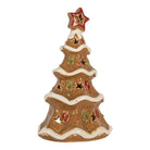 Tea light holder Christmas tree 11x8x17 cm Brown Ceramic by Clayre & Eef.