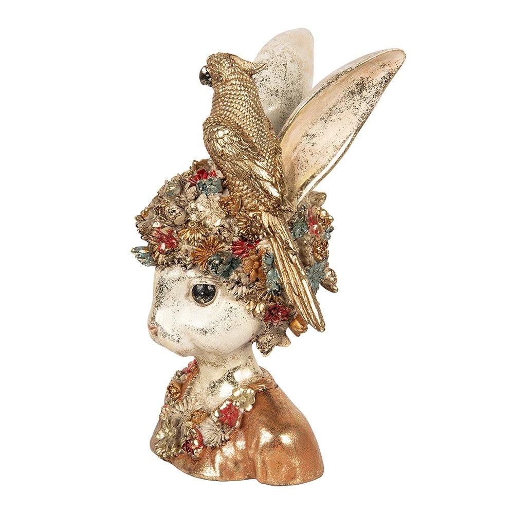 Decoration image rabbit 22x22x34 cm white golden plastic by Clayre & Eef.
