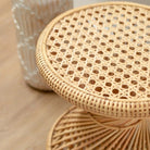 Rattan Side Table | Coffee Table | Round Couch Table LUHU Ø45 cm Beige by Soeji