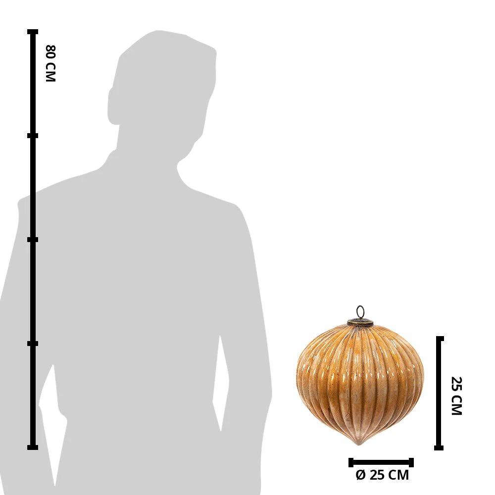 Weihnachtskugel XL Ø 25 cm aus goldfarbenem Glas, Weihnachtsdekoration von Clayre & Eef.