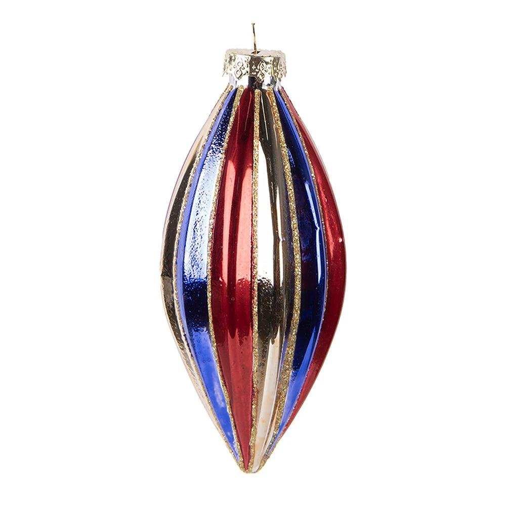 Christmas bauble Ø 6x13 cm multi -colored glass by Clayre & Eef.