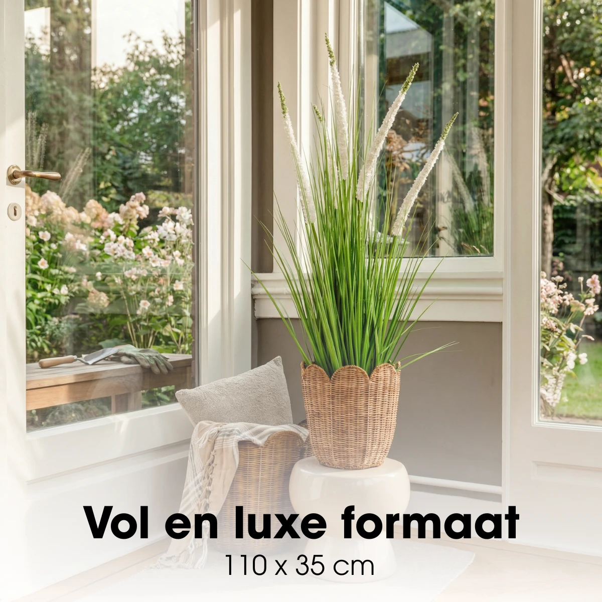 Artificial Plant Ornamental Grass White by Mica Decorations