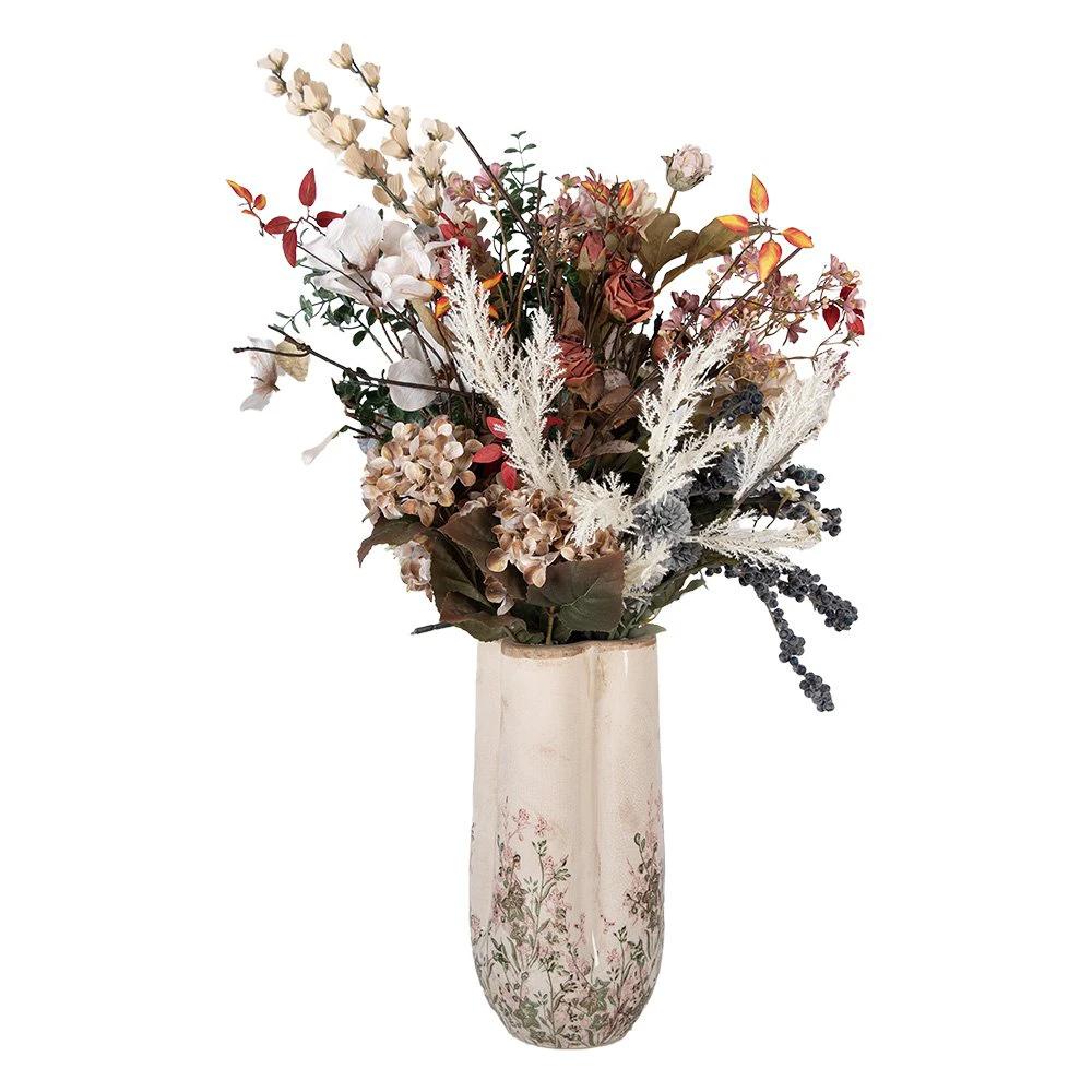 Vase Ø 16x36 cm Beige Ceramic by Clayre & Eef.