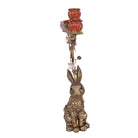 Candlestick Rabbit 24x10x47 cm Gold-colored Plastic by Clayre & Eef.