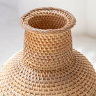 Woven Boho Vase KAMARI made from Rattan and Wood by Soeji