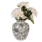 Vase Ø 22x25 cm Weiß-Blau Keramik von Clayre & Eef.