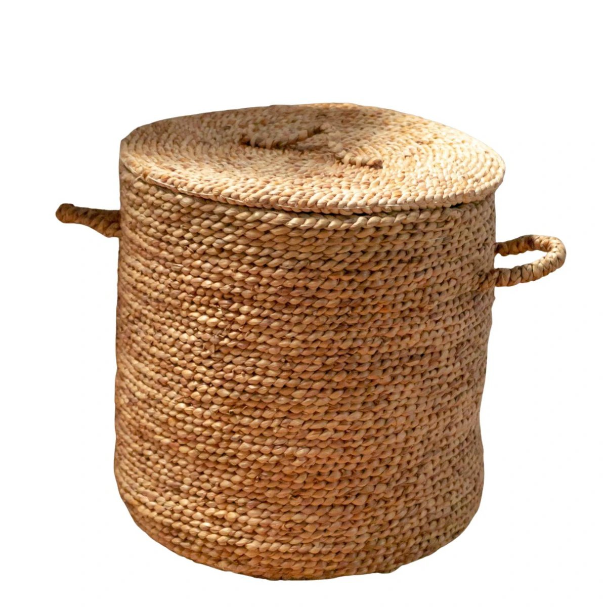 Large Laundry Basket with Lid Ø54 cm AMAN made from Water Hyacinth | Woven Storage Basket | Round Hamper | Large Hamper Basket | Laundry Hamper by Soeji
