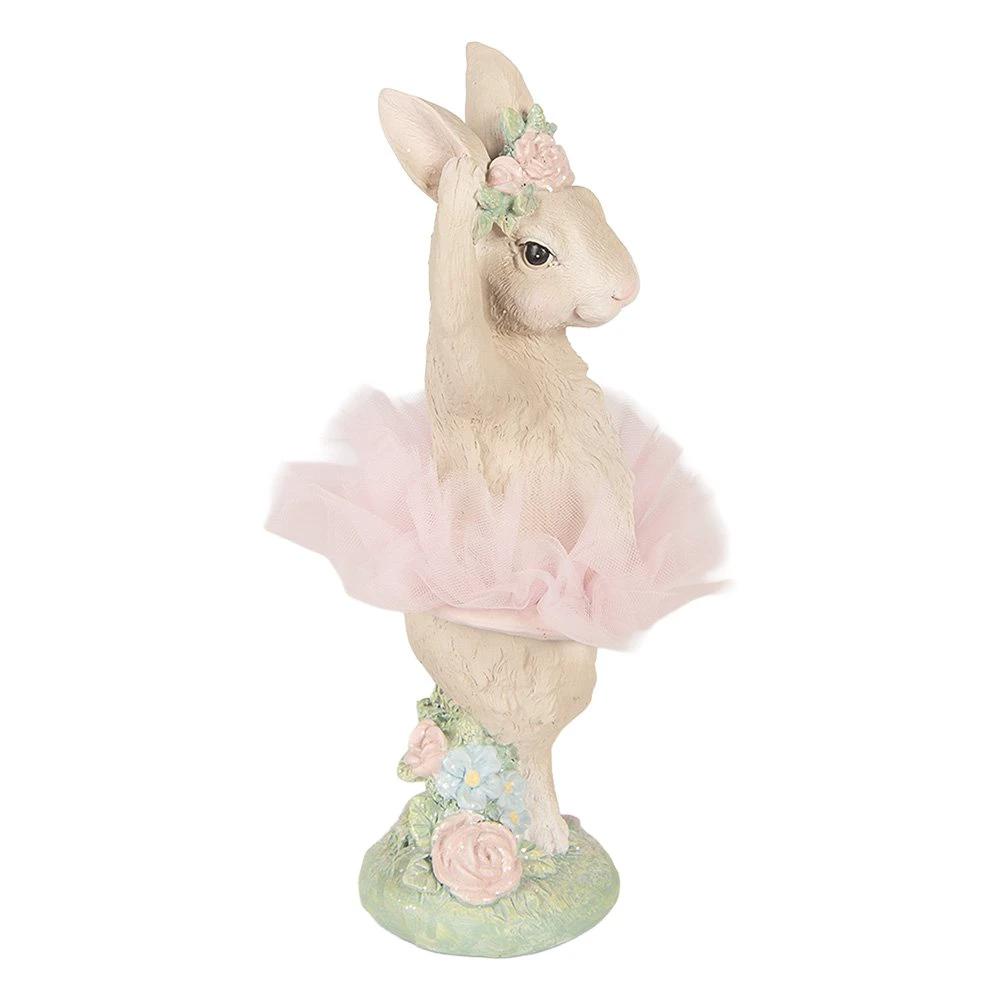 Decoration Statue Rabbit 10x9x27 cm Beige Plastic by Clayre & Eef.