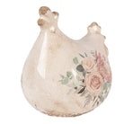 Decoration Statue Chicken 12x11x13 cm Beige Ceramic by Clayre & Eef.