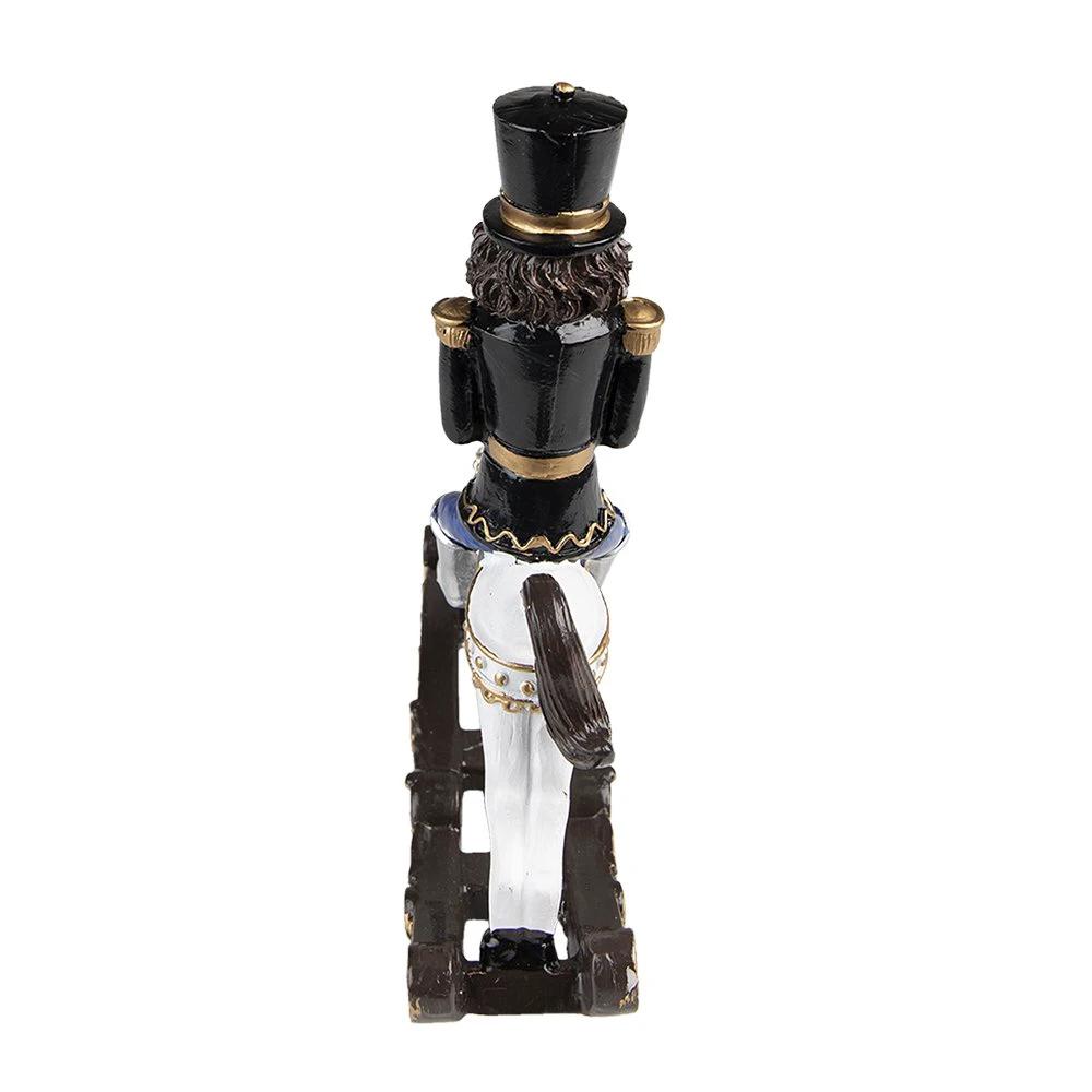Decoration nutcracker on rocking horse 15x5x18 cm by Clayre & Eef.