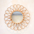 Small Rattan Mirror 38 cm Handmade Boho Wall Mirror DANAU Wall Decoration Round Mirror Decorative Mirror by Soeji