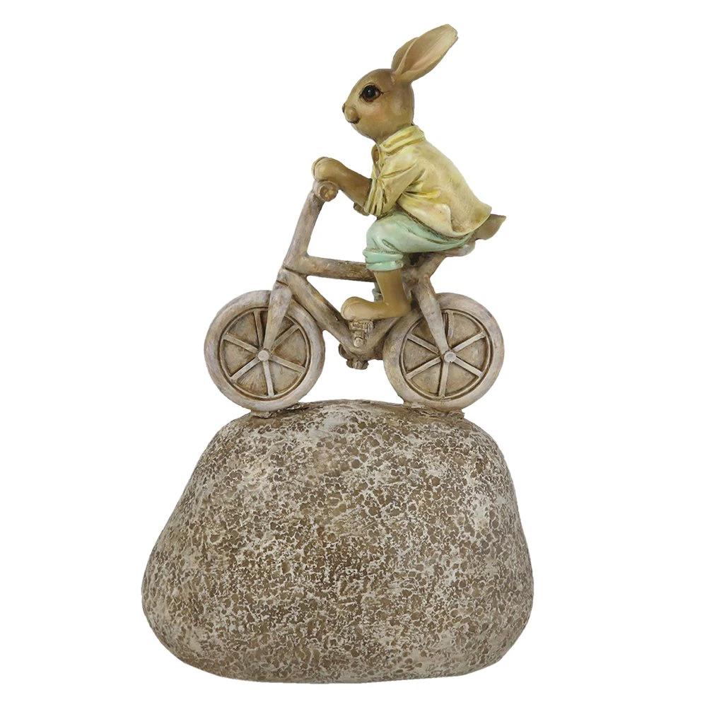 Decoration rabbit cycling 13x6x20 cm by Clayre & Eef.