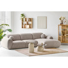 Ravello Coffee table, tempered glass/metal, grey/beige, ø70x33 cm by EMIRELLE