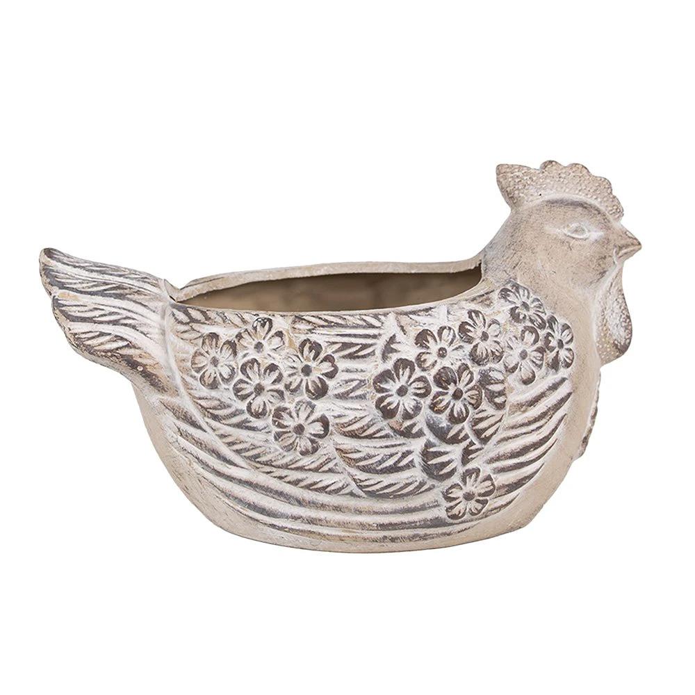 Hühner-Blumentopf 26x16x15 cm von Clayre & Eef.