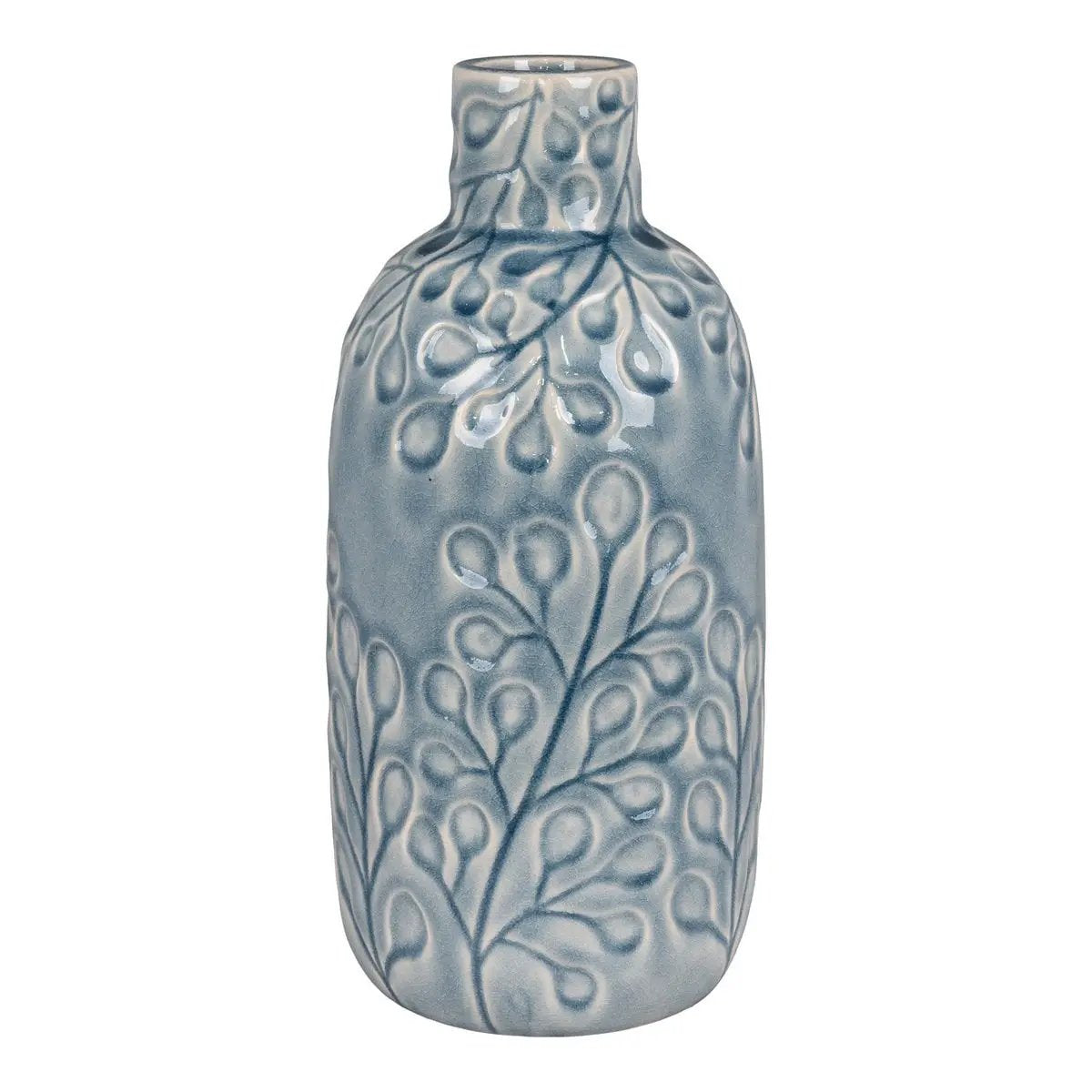 Vase - Blue, Ceramic, 12x26cm by EMIRELLE