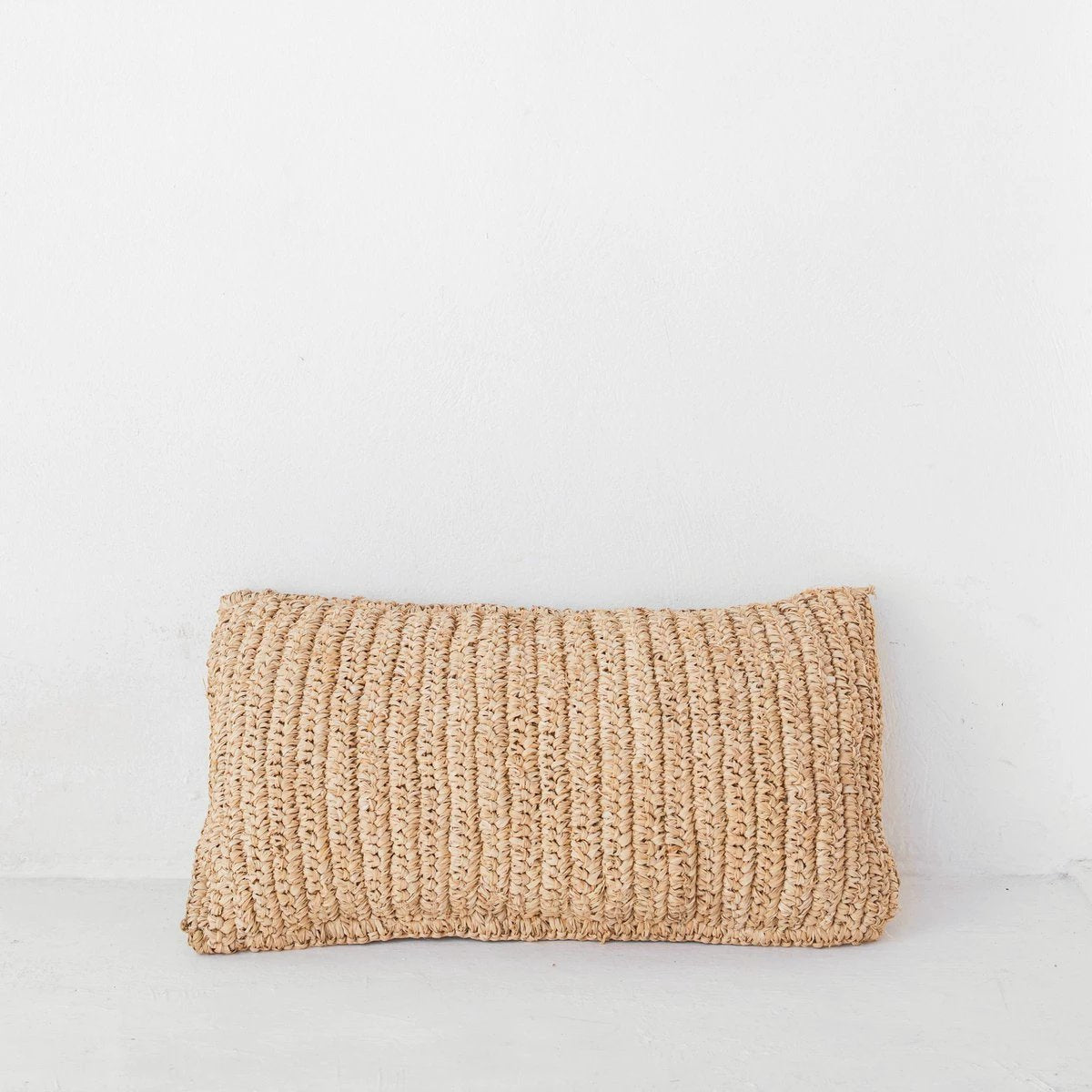 Raffia Throw Pillow 50x30 cm with Filling Decorative Cushion Sofa Pillow DALUNG by Soeji