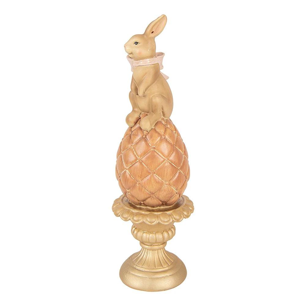 Decoration Statue Rabbit Ø 8x27 cm Brown Plastic by Clayre & Eef.