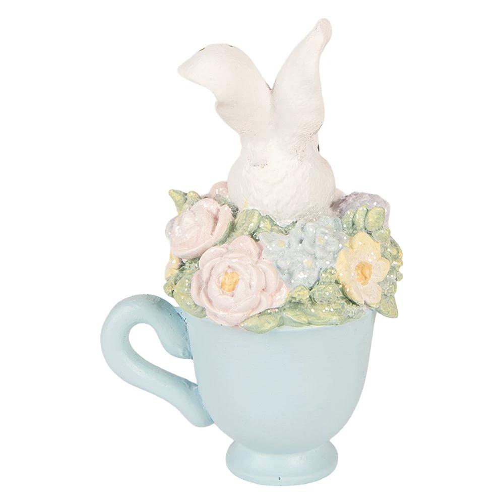 Decoration Statue Rabbit 11x9x16 cm White Plastic by Clayre & Eef.