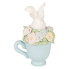 Decoration Statue Rabbit 11x9x16 cm White Plastic by Clayre & Eef.