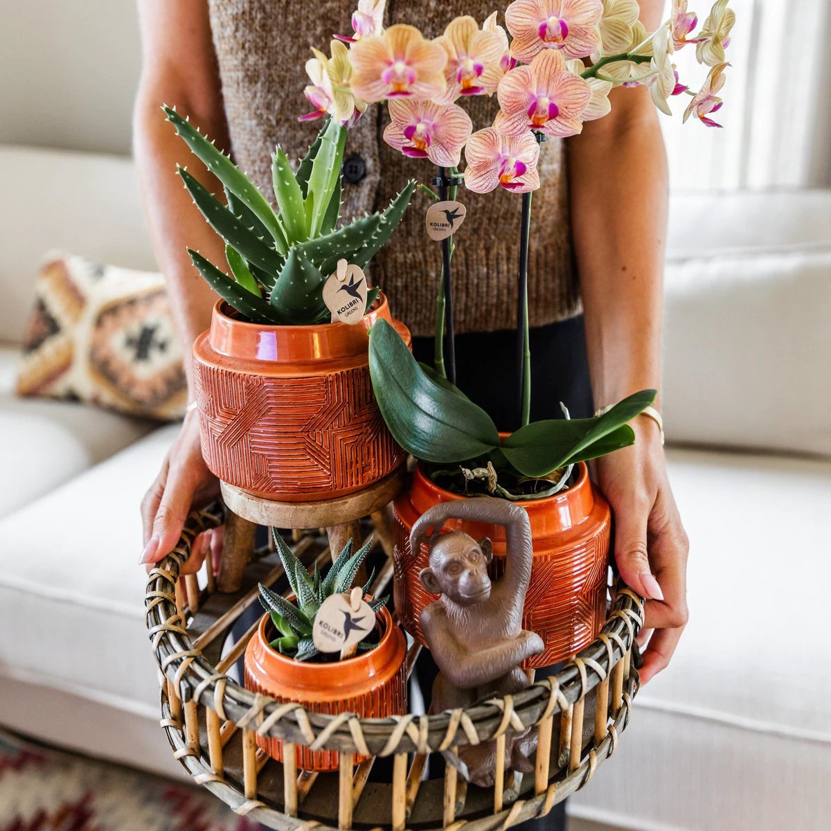 Hummingbird Home | Plant stand - Wooden plant raiser Ø12cm by Kolibri Company