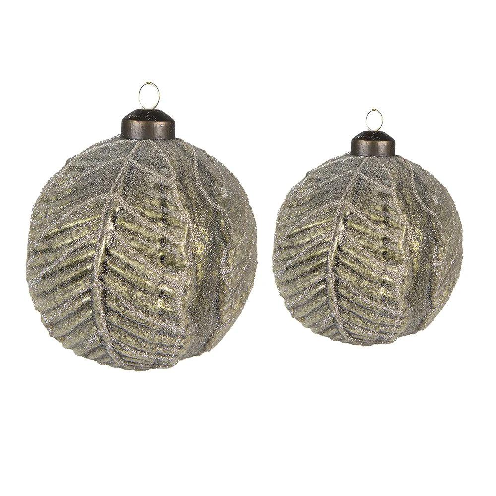 Weihnachtskugel Ø 10x10 / Ø 8x8 cm (Set mit 2) von Clayre & Eef.