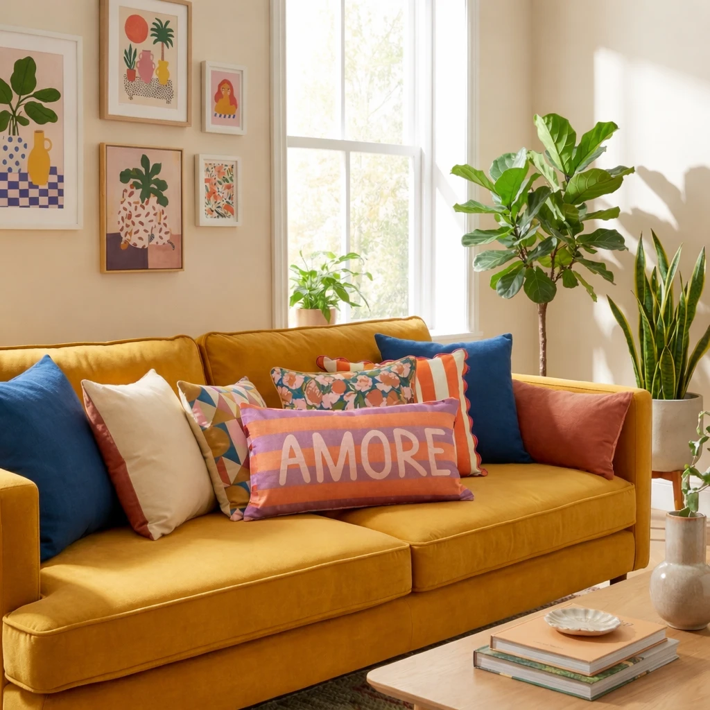 Decorative cushion Orange by Mica Decorations
