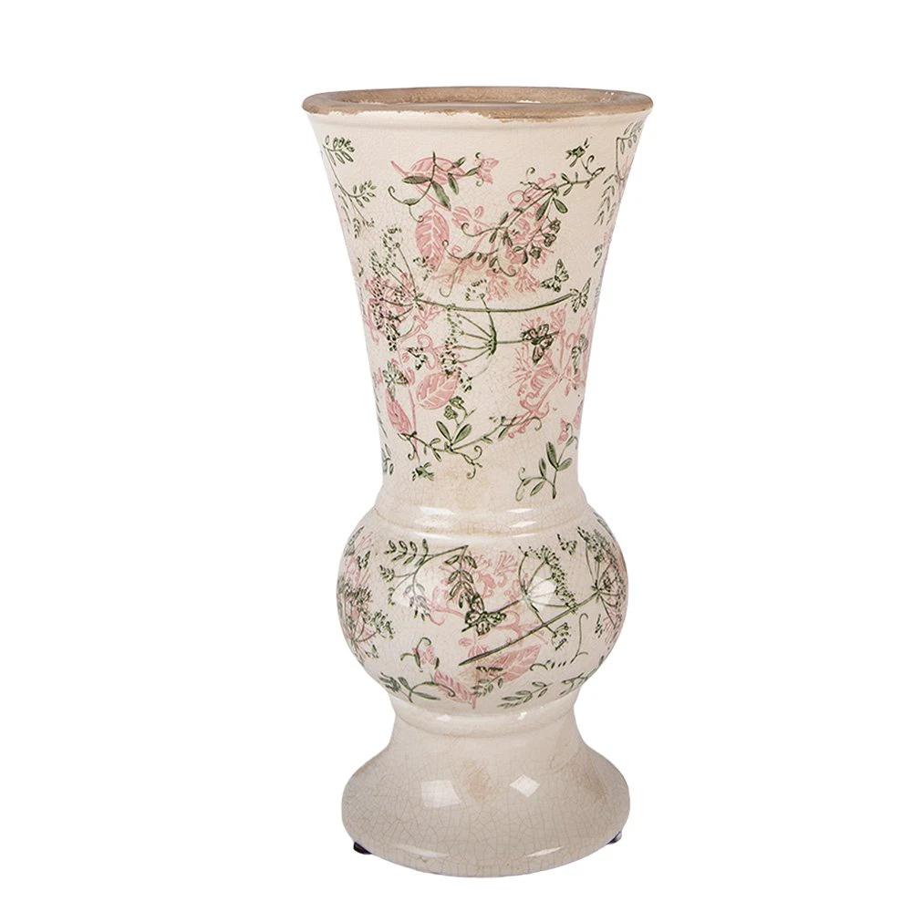 Vase Ø 15x32 cm Beige Ceramic by Clayre & Eef.